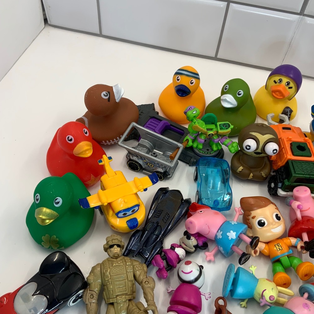 Mixed Brand Mini Figure Toy Lot Plastic Rubber Multicolor 30 Piece Set - Picture 2 of 5